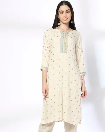 Women All-Over Print Straight Kurta