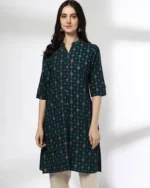 Women Floral Print Straight Kurta with Insert Pocket